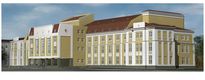 Реконструкция Хирургического корпуса БСМП в г. Шахты. Главный фасад, перспектива.